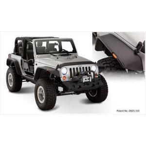 Bushwacker Flat Style JK Wrangler Fender Flare Set (Paintable) - 10919-07