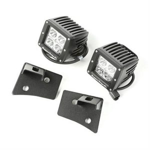 Rugged Ridge Windshield Bracket LED Kit with Square LED Lights - 11027.16