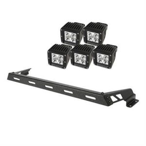Rugged Ridge Hood Light Bar Kit with 5 Square LED Lights - 11232.12