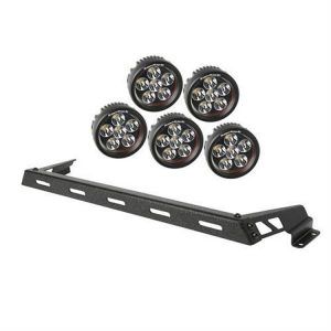 Rugged Ridge Hood Light Bar Kit with 5 Round LED Lights - 11232.14