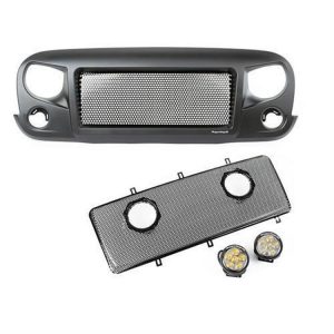 Rugged Ridge Spartan Grille Insert Kit with Round LED Driving Lights - 12034.35