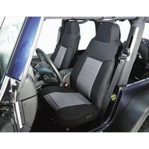 Rugged Ridge Custom Fabric Front Seat Covers (Black/Gray) - 13241.09