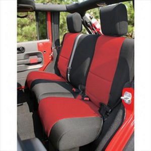 Rugged Ridge Neoprene Rear Seat Cover (Black/Red) - 13264.53