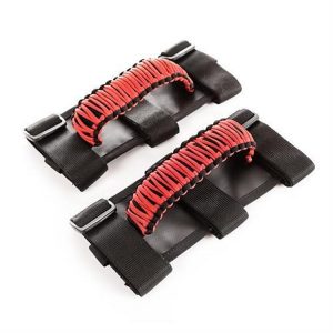 Paracord Grab Handles (Red on Black)