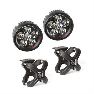 Rugged Ridge Round LED Light and X Clamp Kit (Black) - 15210.41