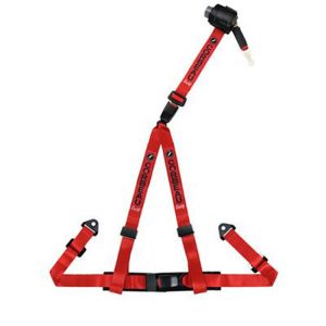 Corbeau 2 Inch 3-Point Retractable Lap and Harness Belt Bolt-In (Red) - 43307B