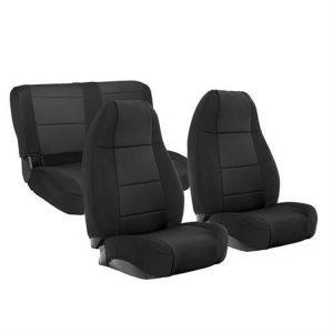 Smittybilt Neoprene Front and Rear Seat Cover Kit (Black/Black) - 471001