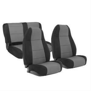 Smittybilt Neoprene Front and Rear Seat Cover Kit (Black/Gray) - 471122