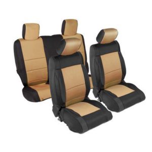 Smittybilt Neoprene Front and Rear Seat Cover Kit (Black/Tan) - 471525