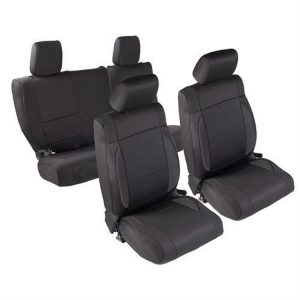 Smittybilt Neoprene Front and Rear Seat Cover Kit (Black/Black) - 471801