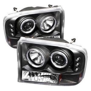 Spyder Auto Group Dual Halo LED Projector Headlights (Black) - 5010339