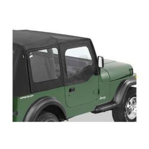 Bestop Replacement Upper Half Doorskins in Black Denim - 53120-15