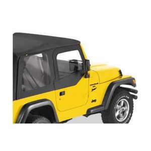 Bestop Replacement Upper Half Doorskins in Black Denim - 53121-15