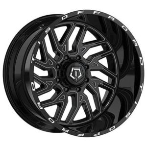 TIS Offroad 544BM Series Wheel, 20x9 with 6 on 5.5/6 on 135 Bolt Pattern - Black/Milled - 544BM-2096818