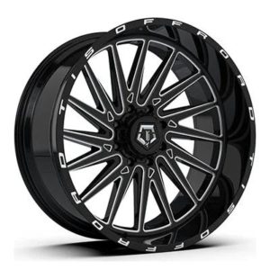 TIS Offroad 547BM Series Wheel, 22x10 with 8 on 180 Bolt Pattern - Black/Milled - 547BM-2208919