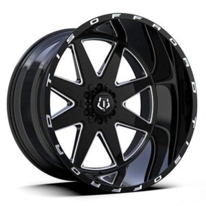 TIS Offroad 551BM Series Wheel, 22x12 with 6 on 5.5 Bolt Pattern - Black/Milled - 551BM-2226844