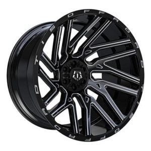 TIS Offroad 554BM Series Wheel, 20x10 with 6 on 5.5 Bolt Pattern - Black/Milled - 554BM-2106819