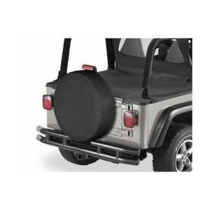 Bestop 35 Inch Spare Tire Cover in Black Denim - 61035-15