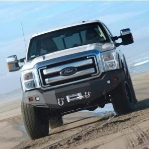 Smittybilt M1 Winch Mount Front Bumper with D-Ring Mounts and Light Kit (Black) - 612831