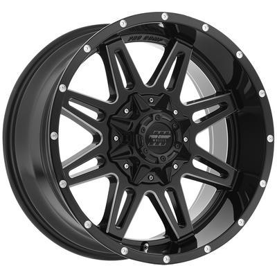 Pro Comp 42 Series Blockade, 20x9.5 Wheel with 8 on 6.5 Bolt Pattern - Gloss Black and Milled Finish - 8142-29582