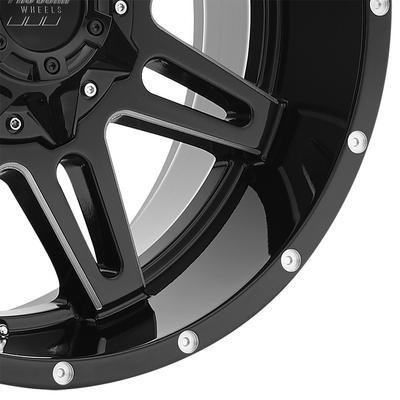 Pro Comp 42 Series Blockade, 20x9.5 Wheel with 8 on 6.5 Bolt Pattern - Gloss Black and Milled Finish - 8142-29582 - Image 2