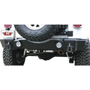 Rampage Recovery Rear Bumper with D-ring and Light Mounts (Black) - 86605