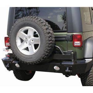 Rampage Recovery Rear Bumper with Swing Away Tire Carrier (Black) - 86606