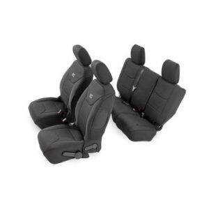 Rough Country Neoprene Front and Rear Seat Covers (Black) - 91002A