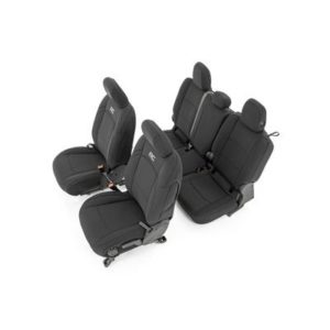 Rough Country Front and Rear Neoprene Seat Covers (Black) - 91038