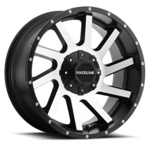 Raceline Wheels Twist, 20x12 with 6x5.5 and 6x135 Bolt Pattern - Black and Machined - 932M-21266-44