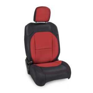 PRP Vinyl Front Seat Covers (Black with Red Stitching) - B038-01