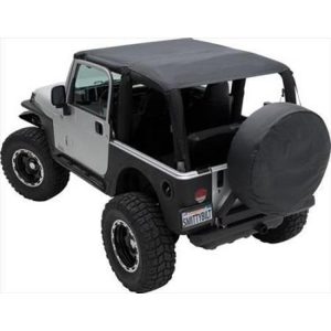 Smittybilt Extended Brief Top and Windshield Channel Bundle (Black Diamond) - BIKIJK0709235