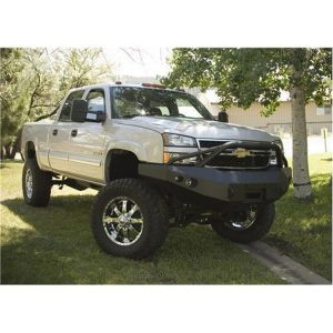 Fab Fours Pre-Runner Front Winch Bumper with D-Rings and Lights (Black) - CH05-A1352-1