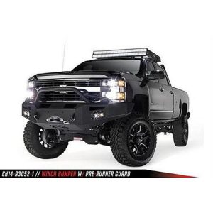 Fab Fours Front Bumper with Pre-Runner Guard and Sensor (Black) - CH14-C3052-1
