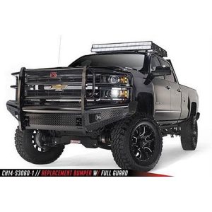 Fab Fours Black Steel Front Ranch Bumper with Grille Guard (Black) - CH14-S3060-1