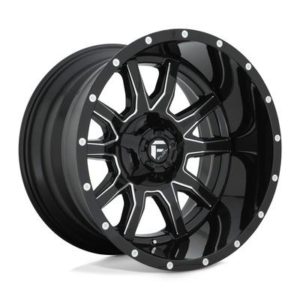 FUEL Off-Road Vandal D627 Wheel, 20x9 with 8 on 180 Bolt Pattern - Gloss Black Milled - D62720901857