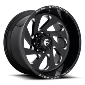 FUEL Off-Road Wheels Vortex D637, 22x12 with 8 on 165 Bolt Pattern - Gloss Black Milled - D63722208247