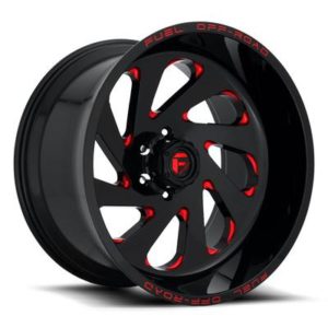 Fuel Off-Road D638 Vortex Wheel, 20x10 with 6 on 135 Bolt Pattern - Gloss Black Red Tint - D63820008947