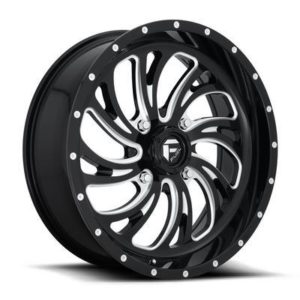 MHT Fuel Off-Road Kompressor D641 Wheel, 18x7 with 4 on 136 Bolt Pattern - Black / Milled - D6411870A644