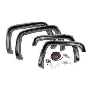 Rough Country GMC Pocket Fender Flares with Rivets (Black) - F-C21111