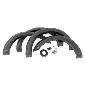 Rough Country Ford Pocket Fender Flares with Rivets (Black) - F-F11201