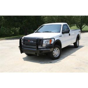 Fab Fours Full Grille Guard Front Ranch Bumper with Tow Hooks (Black) - FF09-K1960-1