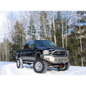 Fab Fours Pre-Runner Heavy Duty Winch Front Bumper with Lights and D-ring Mounts (Black) - FS05-A1252-1