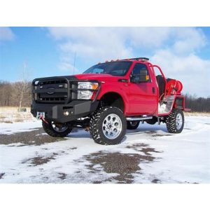 Fab Fours Heavy Duty Winch Front Bumper with Full Grille Guard (Black) - FS11-A2650-1