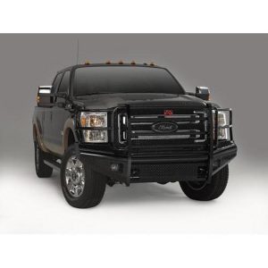 Fab Fours Full Grille Guard Front Ranch Bumper with Tow Hooks (Black) - FS11-S2560-1