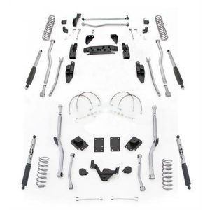 Rubicon Express 4.5 Inch Extreme Duty 4-Link Front/Rear Radius Long Arm Lift Kit with Mono-Tube Shocks - JK4R44M