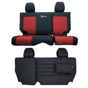 Bartact Tactical Series Rear Bench Seat Cover (Black/Red) - JKSC1112R4BR