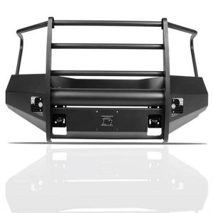 Black Steel Elite Front Bumper with Full Guard in Black Powder Coat