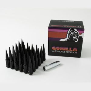 Gorilla Automotive 32-Piece 14mmx2.0 Spike Lug Nut Kit (Black) - SPK8-14200B