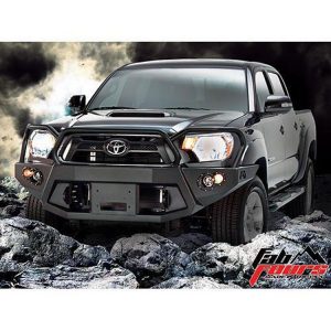 Fab Fours Grill Guard Heavy Duty Winch Front Bumper with Lights and D-ring Mounts (Black) - TT12-B1650-1